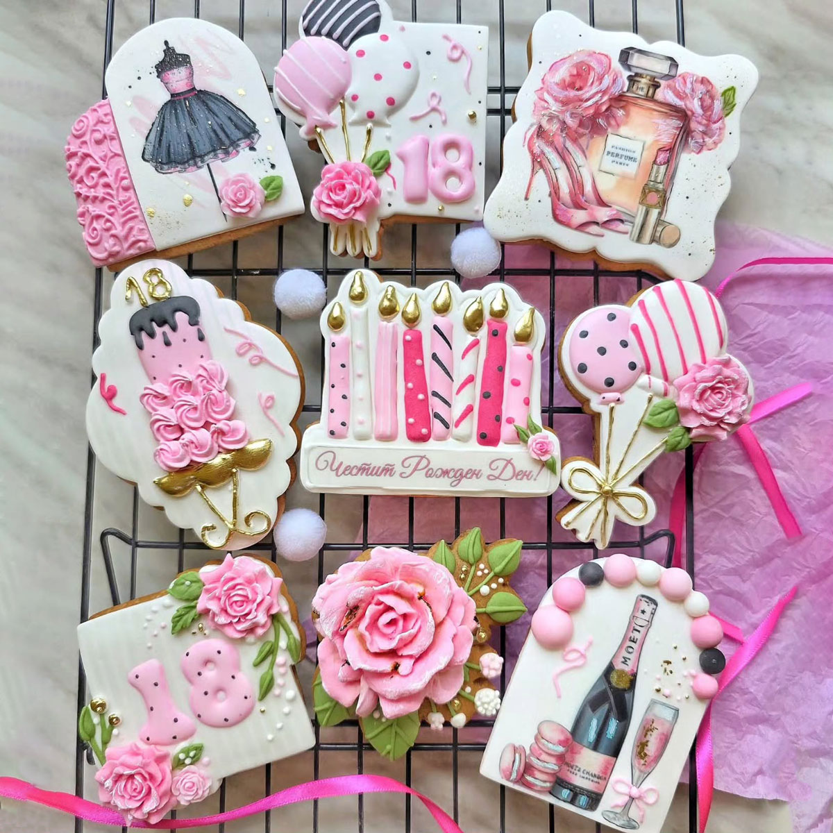 BIRTH008-1 Бисквитки на тема рожден ден #08 - Image 3
