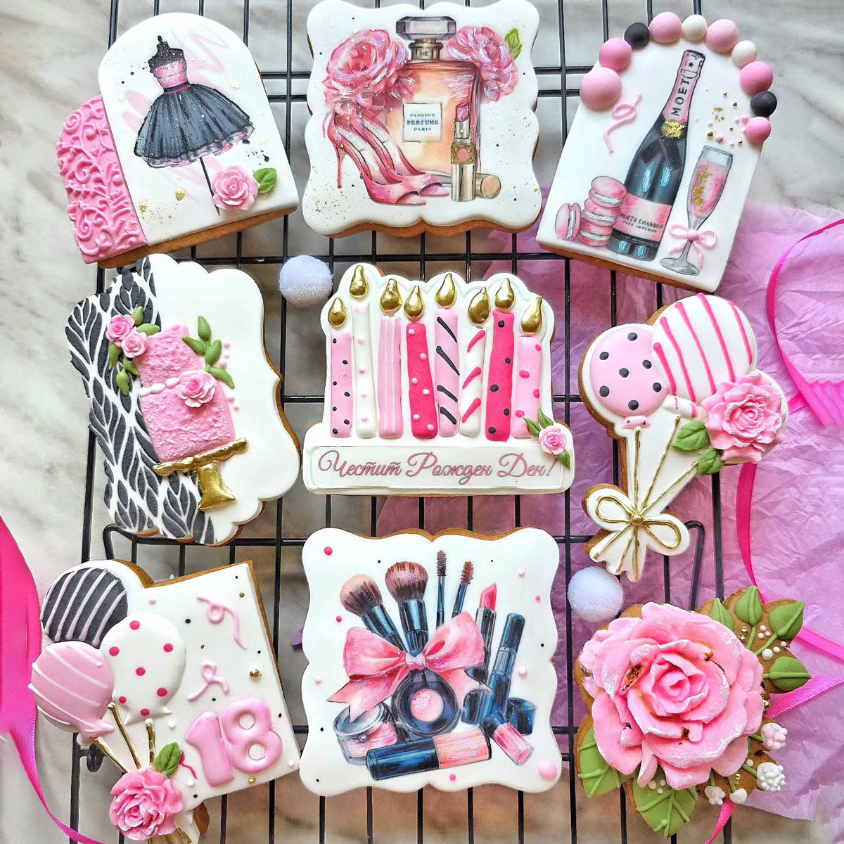 BIRTH008-2 Бисквитки на тема рожден ден #08 - Image 2