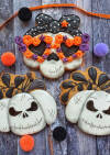 Бисквитки на тема Хелоуин - черепи и тикви